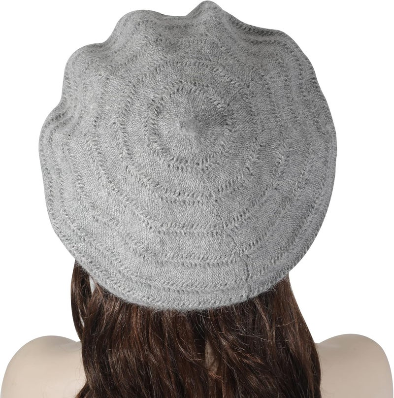 ZLYC French Beret hat, Reversible Solid Color Knit Warm Beret Cap for Womens Girls - Image 3